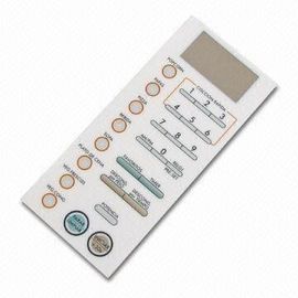 Membrane Switch Panel with Rubber Keypad with Backlit Icons and Adhesive on Back